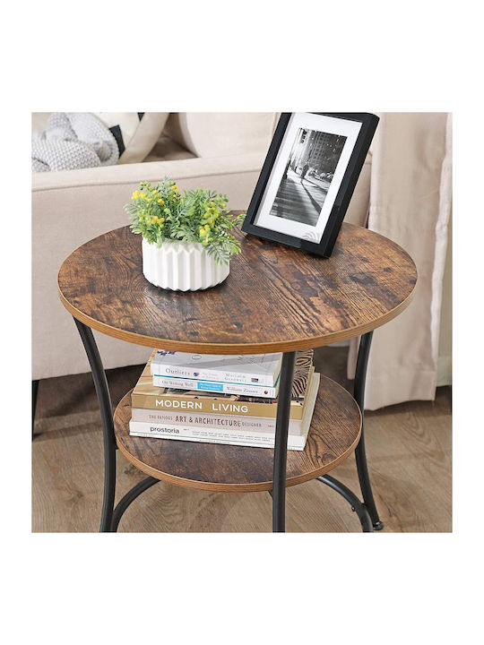 Round Side Table Wooden Brown L55xW55xH55cm.