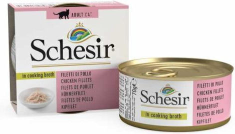 Schesir Nature for Cat Wet Food for Adult Cats in Cans with Shrimps and Chicken 70gr