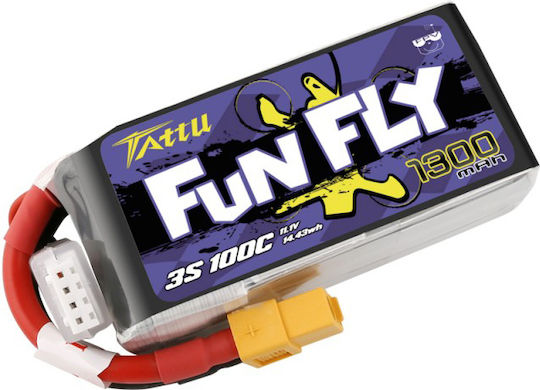 Tattu FunFly Батерия Li-Po 11.1V 1300mAh 100C 3S XT60 за Дрон