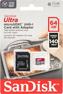 Sandisk microSDHC 64GB Clasa 10 U1 A1 UHS-I