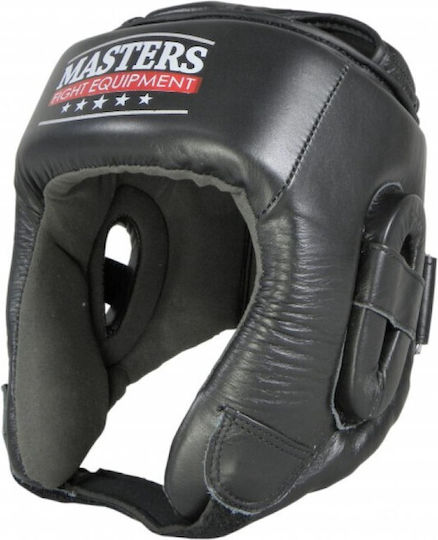 Sport Masters KTOP1 Κάσκα Πυγμαχίας Ενηλίκων Aνοιχτού Τύπου Δερμάτινη Μαύρη