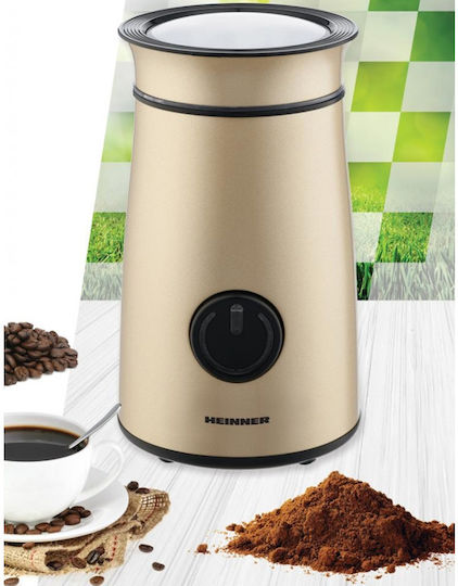 Heinner Râșniță electrică pentru cafea 150W cu capacitate de boabe 50gr Auriu