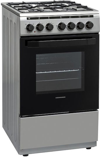 Heinner Κουζίνα 50lt με Εστίες Υγραερίου Π50εκ. Inox