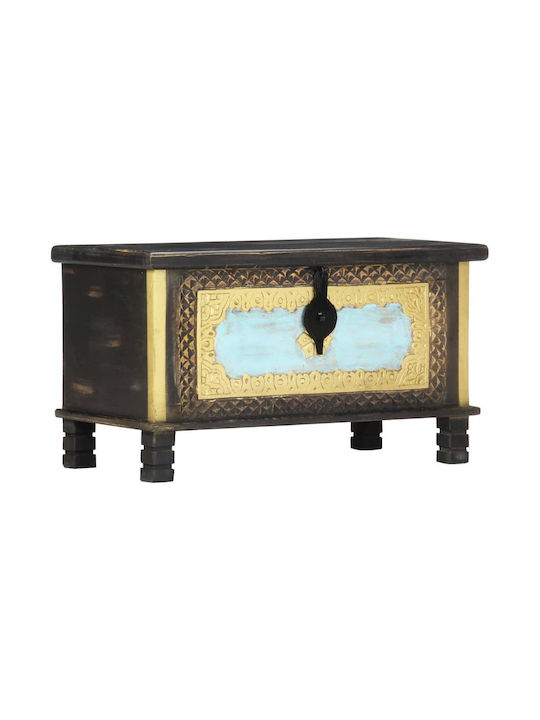 vidaXL Wooden Decorative Trunk Black 80x40x45cm