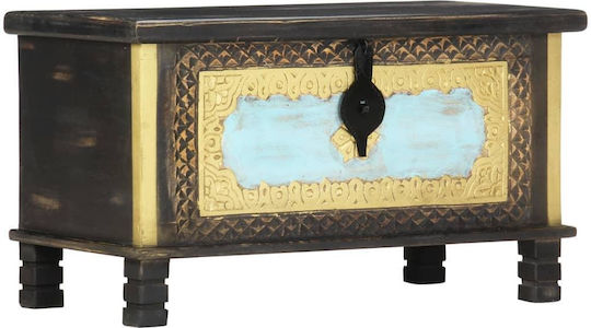 vidaXL Wooden Decorative Trunk Black 80x40x45cm