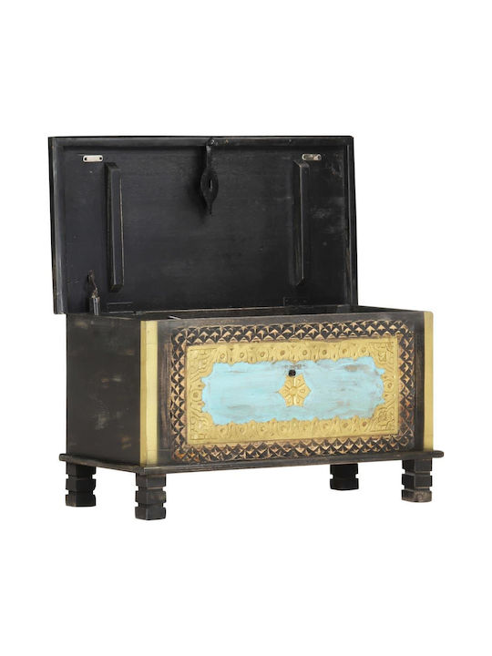 vidaXL Wooden Decorative Trunk Black 80x40x45cm