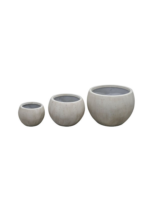 Supergreens Bone Flower Pot 30x23cm in White Color A-5070-8