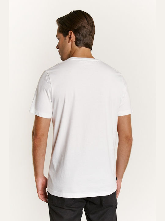 Edward Jeans Kylian T-shirt Bărbătesc cu Mânecă Scurtă Alb