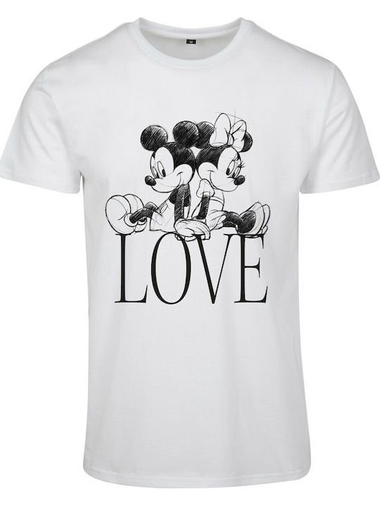 Minnie Loves Mickey Damen T-Shirt Weiß