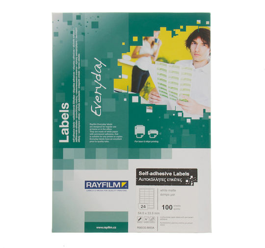Rayfilm 2400 Αυτοκόλλητες Ετικέτες Α4 Ορθογώνιες Everyday 64.6x33.8mm