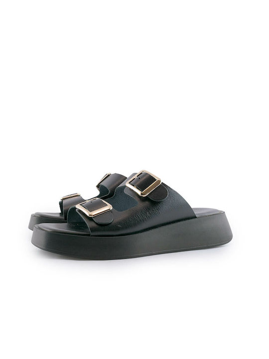 Bebaroque Women's Flat Sandals Flatforms in Black Color