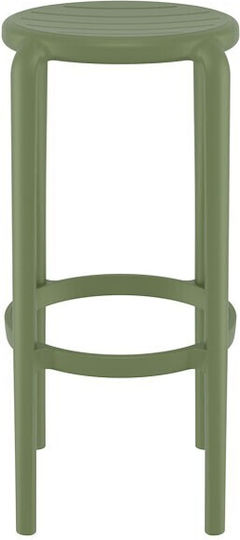 Stool for Bar Outdoor Tom Olive Green 36x36x75cm