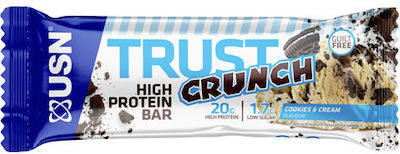 USN Trust Crunch Μπάρα με 20gr Πρωτεΐνης & Γεύση Cookies & Cream 12x60gr