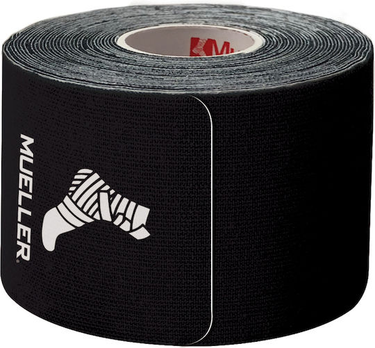 Mueller K-Tape Pre-Cut Benzila de kinetoterapie 5cm x 5m Negru