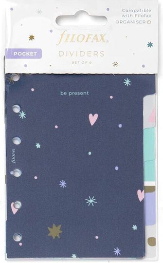 Filofax Plastic Dividers for Documents with Holes 6pcs Good Vibes