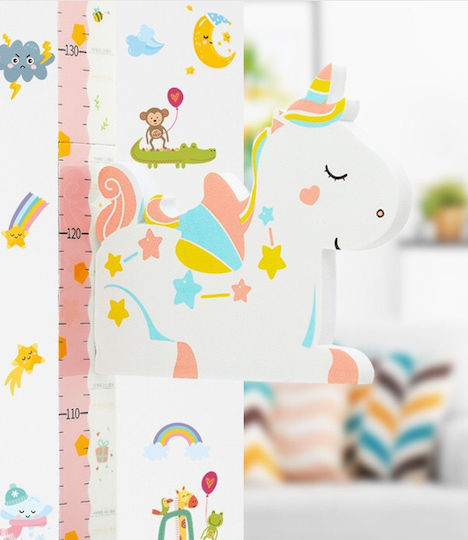 Wooden Kids Growth Height Chart with Design Animals Crocodile Green