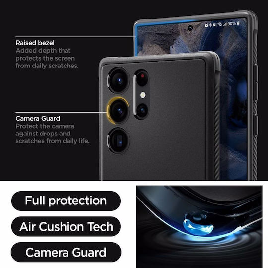 Spigen Rugged Armor Back Cover Σιλικόνης 2mm Matte Black (Galaxy S23 Ultra)