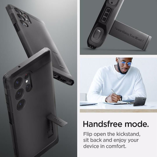 Spigen Tough Armor Back Cover Plastic 2mm Black (Galaxy S23 Ultra)
