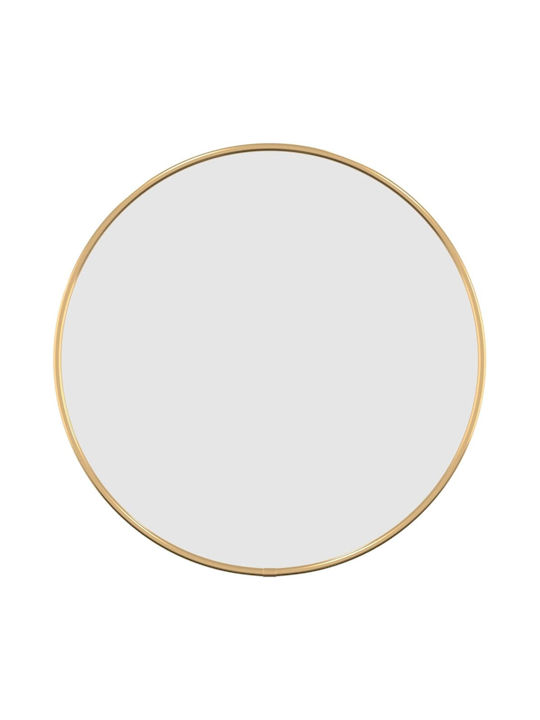 vidaXL Wall Mirror with Gold Plastic Frame Diameter 40cm 1pcs