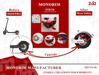 Monorim Spare Part for Electric Scooter Brake Caliper for Xiaomi M365 Pro with 120mm Disc Xiaomi in Red Color N19-1