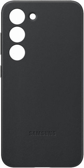 Samsung Leather Cover Задна корица Кожа Черен (Galaxy S23)