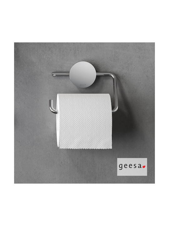 Geesa Opal Metallic Paper Holder Wall Mounted Silver