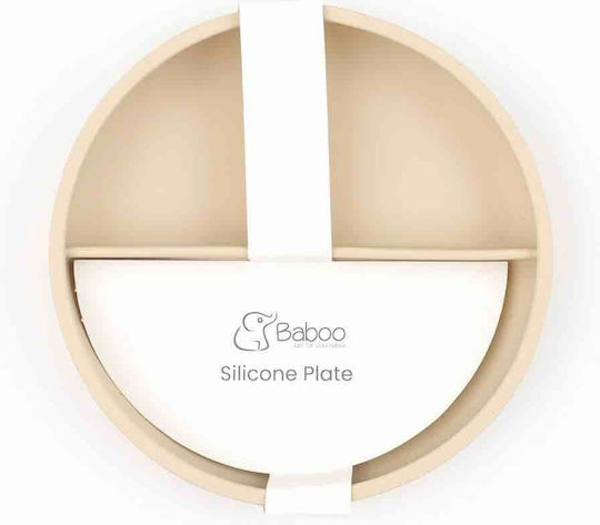 Baboo Baby Food Plate made of Silicone Beige