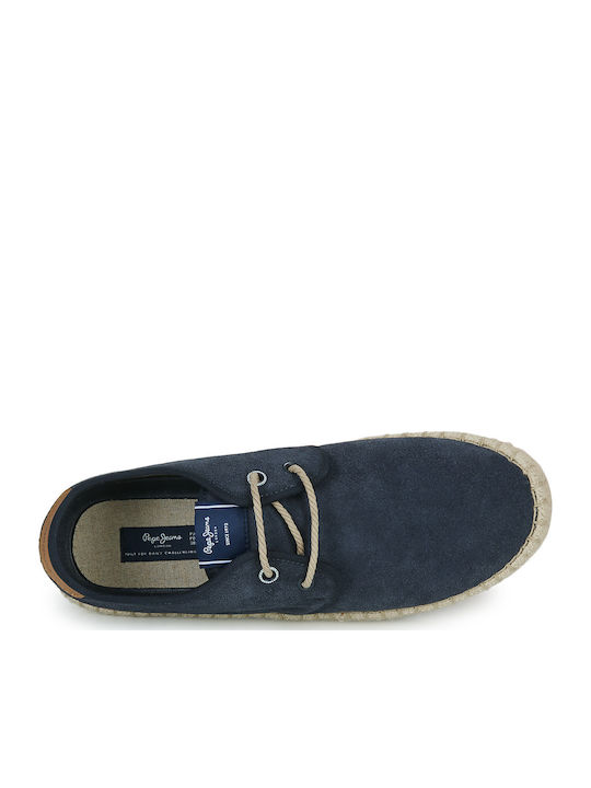 Tourist Classic Suede Men's Espadrilles in Blue Color