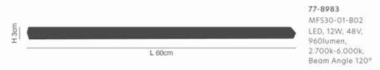Home Lighting MFS30-01-B02 Commercial Linear LED Ceiling Light Cold White IP20 L60xD3xH2.3cm