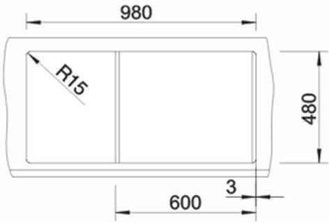 Blanco Metra XL 6 S 527124 Drop-In Spüle aus Verbundgranulat B100xT50cm Soft White