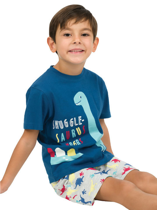 Energiers Set Top & Bottom Kids Summer Cotton Pyjamas Blue