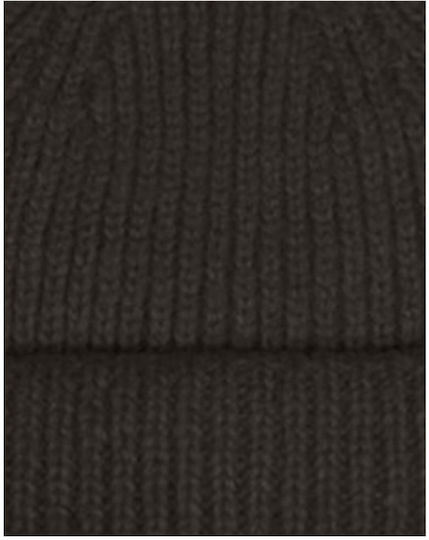 Beanie Γυναικείος Σκούφος με Rib Πλέξη σε Μαύρο χρώμα