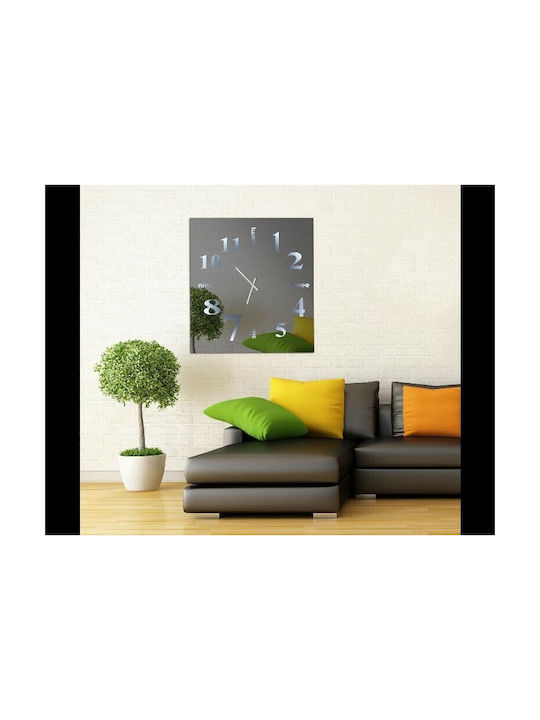 Ploumatos Wanduhr Spiegel Silber 104x112cm
