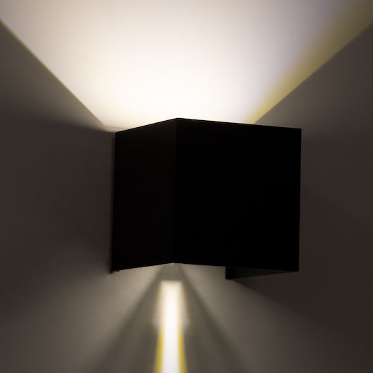 GloboStar Axis-S Επιτοίχια Εξωτερική Πλαφονιέρα LED IP65 10W με Φυσικό Λευκό Φως Διπλής Δέσμης 10x10x10εκ.
