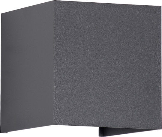 GloboStar Axis-S Επιτοίχια Εξωτερική Πλαφονιέρα LED IP65 10W με Θερμό Λευκό Φως Διπλής Δέσμης 10x10x10εκ.