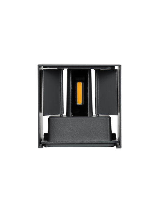 GloboStar Axis-S Wall-Mounted Outdoor LED Ceiling Lamp IP65 10W With Warm White Double Beam Light 10x10x10cm