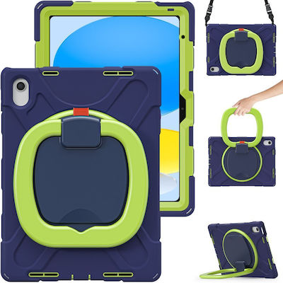 Tech-Protect X-armor Back Cover Silicone Navy / Lime (iPad 2022 10.9'')