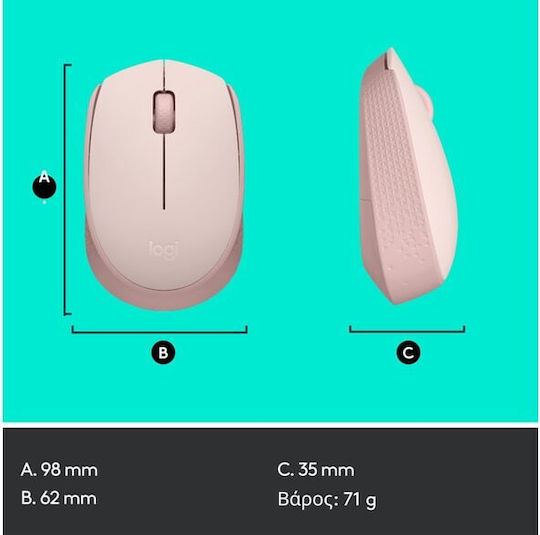 Logitech M171 Wireless Mini Mouse Rose