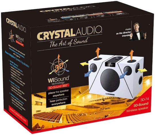 Crystal Audio Ηχοσύστημα 6.1 3D-74 WiSound 100W με Digital Media Player και Bluetooth Λευκό