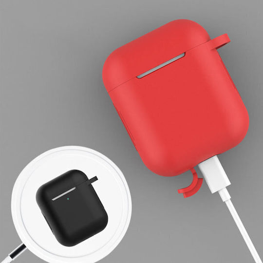 Hurtel Soft Case Silicone with Hook in Blue color for Apple AirPods 1 / AirPods 2