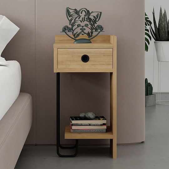 Sirius Bedside Table Wooden Natural Beech 32x30x61cm