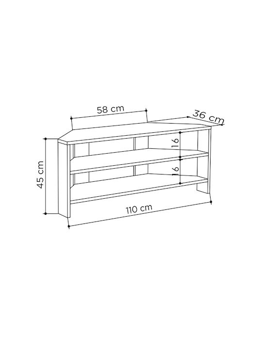 TV Stand Thales White L110xD36xH45cm
