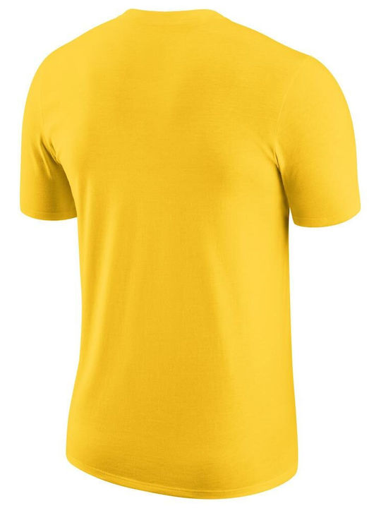 Nike Ανδρικό T-shirt Κίτρινο με Στάμπα