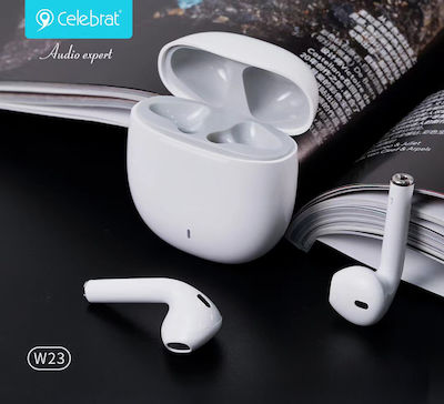 Celebrat TWS-W23 Earbud Bluetooth Handsfree Earphones with Charging Case Whitά