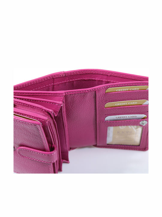 Large Leather Women's Wallet Fuchsia
