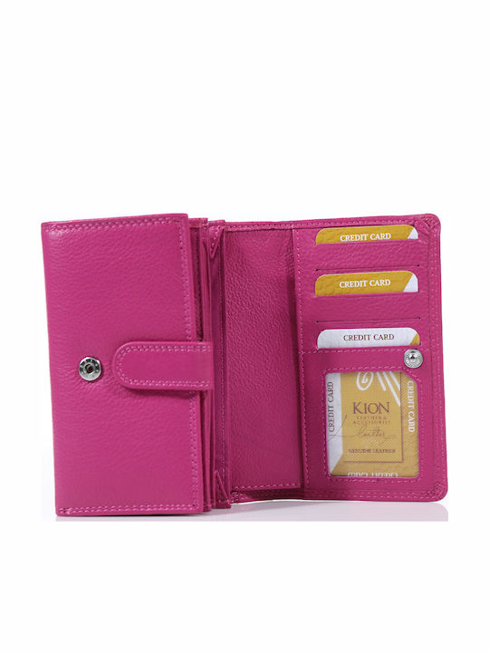 Large Leather Women's Wallet Fuchsia