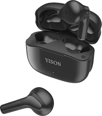 Yison TWS-T6 Earbud Bluetooth Handsfree Căști cu Carcasă de Încărcare Negrα