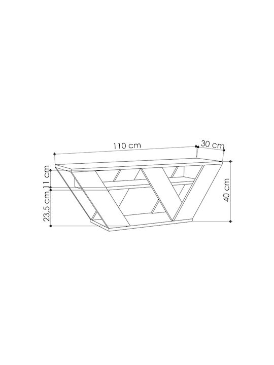 Έπιπλο Τηλεόρασης Pipralla Φυσικό Μ110xΠ40xΥ30cm