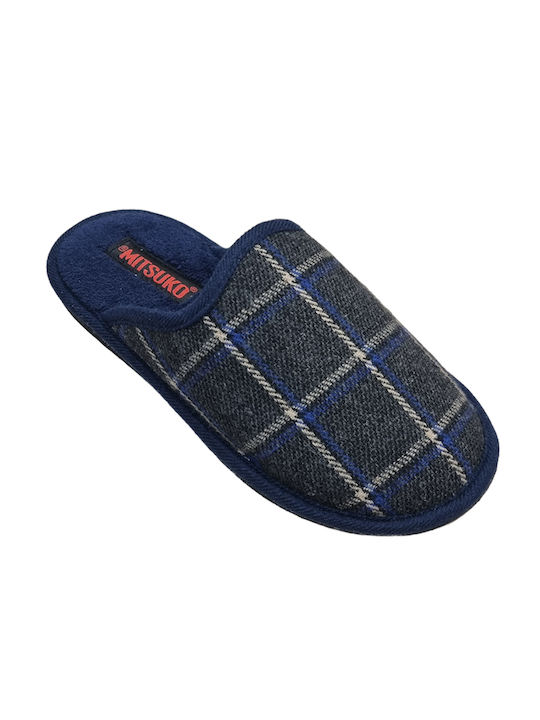 Mitsuko Men's Printed Slippers Blue