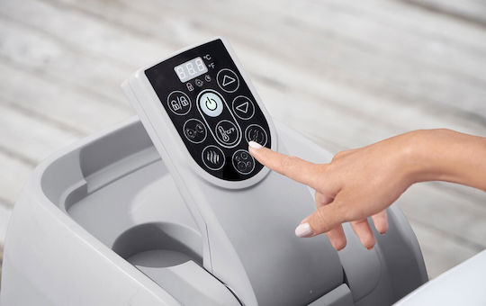 Bestway Στρογγυλή Πισίνα 669lt Φουσκωτή με Υδρομασάζ 180x66εκ. Γκρι